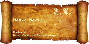 Mesko Martin névjegykártya